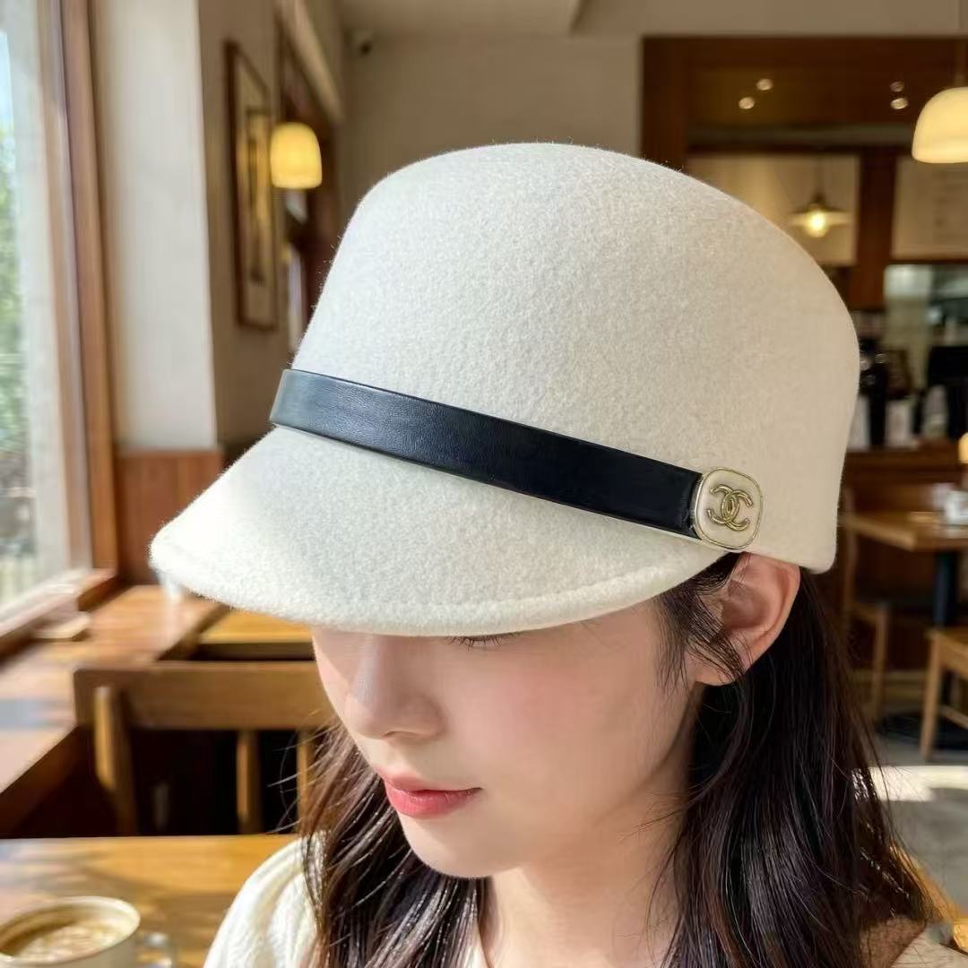 CHANE1 シンプルダブルCカシミヤハット【50％割引+送料無料】