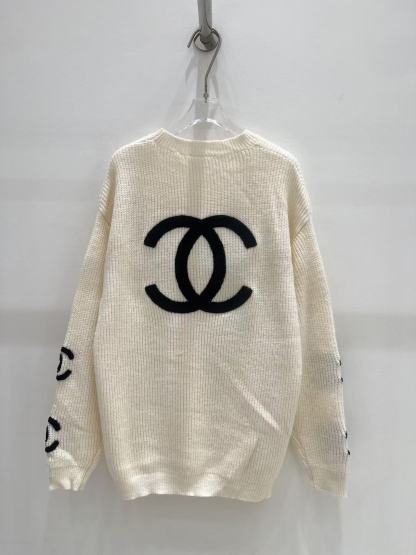 CHANEL ダブルCロゴ刺繍入りウールセーター【50％割引+送料無料】