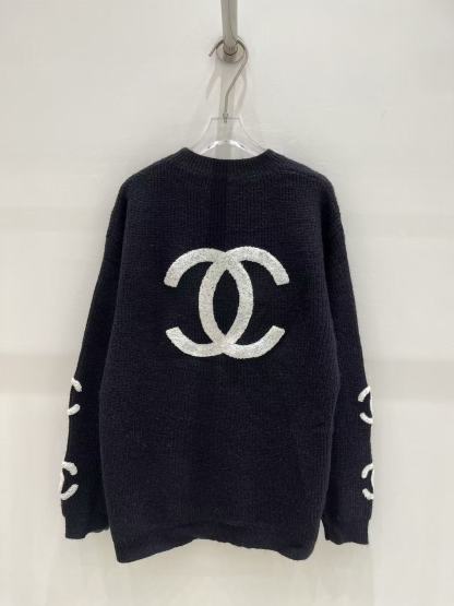 CHANEL ダブルCロゴ刺繍入りウールセーター【50％割引+送料無料】