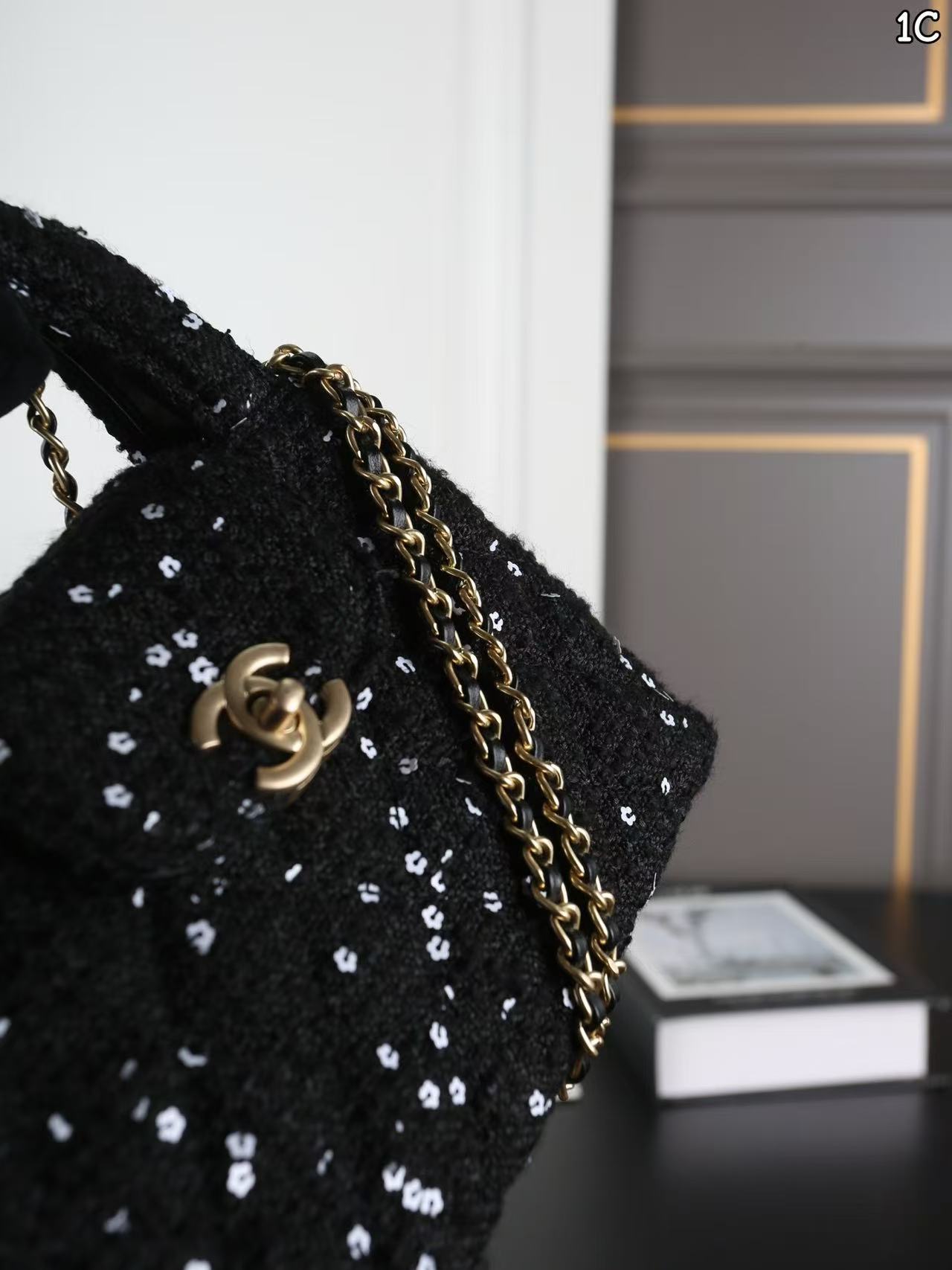 CHANEL スパンコール チェーンハンドバッグ【50％割引+送料無料】
