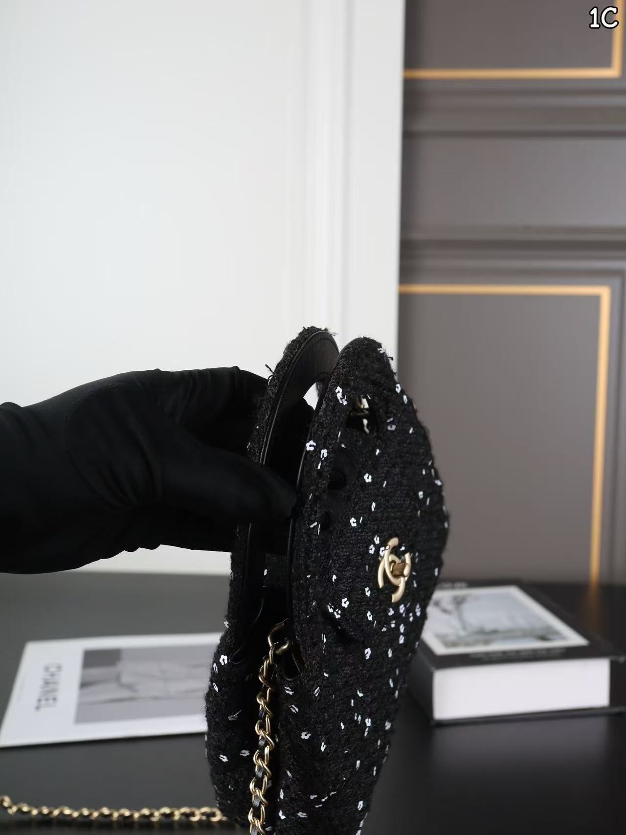 CHANEL スパンコール チェーンハンドバッグ【50％割引+送料無料】