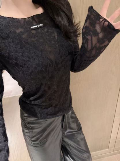 M1UM1U レースプラッシュTシャツ【50％割引+送料無料】