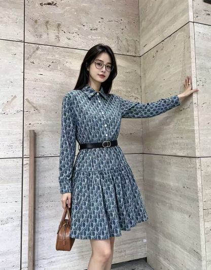 DIOR ジャカード CD 長袖ワンピース【50％割引+送料無料】