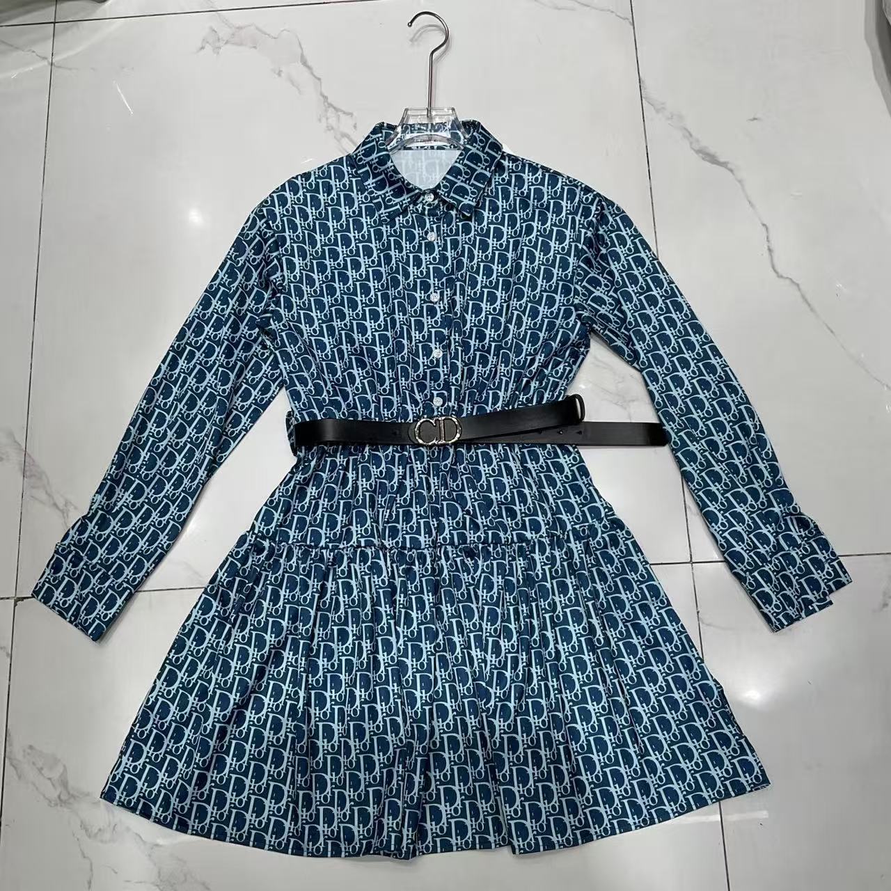 DIOR ジャカード CD 長袖ワンピース【50％割引+送料無料】