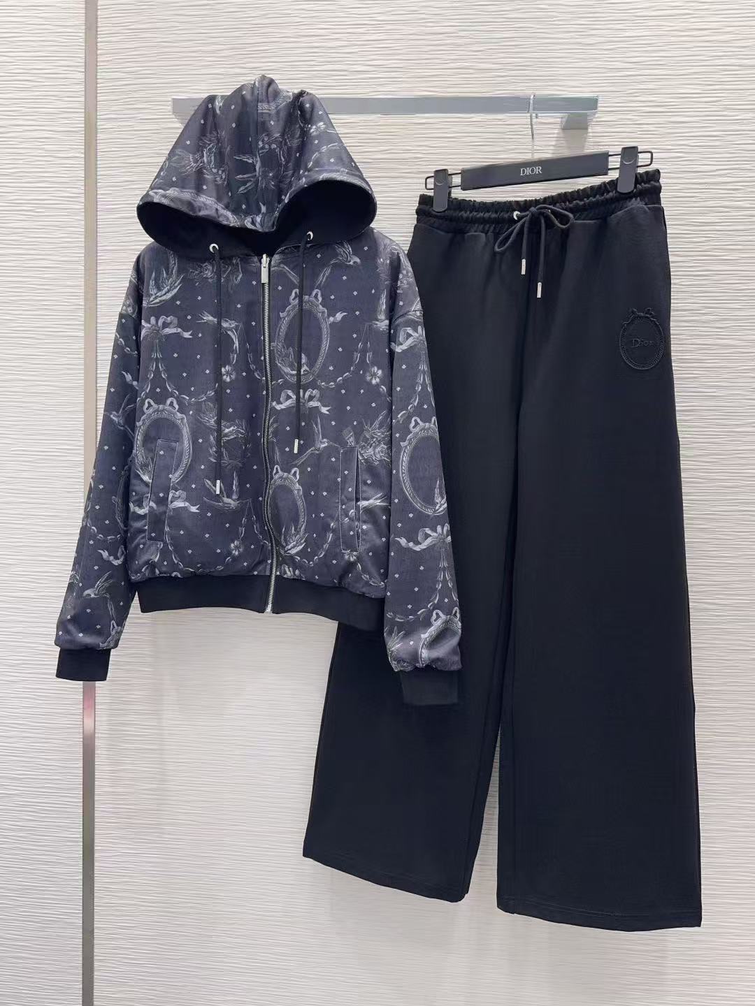 DIOR 両面プリント ジャケット＆パンツ セットアップ【50％割引+送料無料】