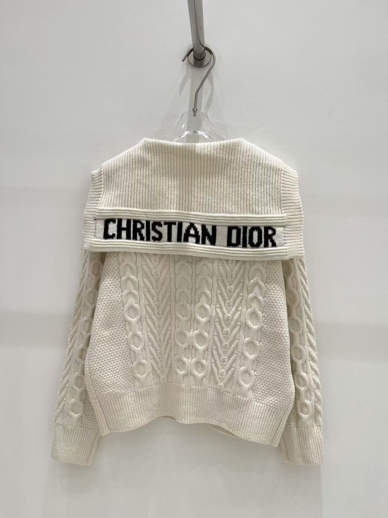 DIOR ロゴ入りケーブルニットカーディガン【50％割引+送料無料】