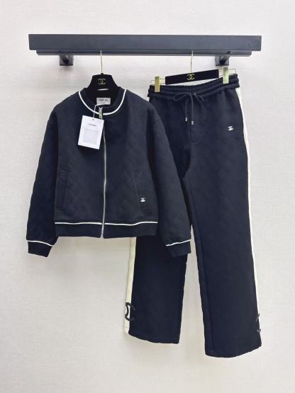 CHANE1 チェック柄コート＋パンツ ツーピースセット【50％割引+送料無料】