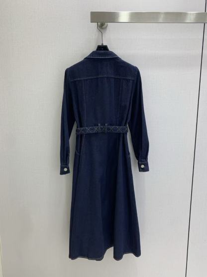 CHANEL ダブルC デニム長袖ワンピース【50％割引+送料無料】