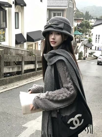 CHANEL ダブルC ウールバケットハット【50％割引+送料無料】
