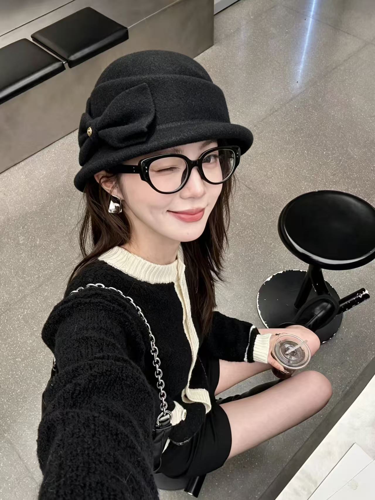 CHANEL ダブルC ウールバケットハット【50％割引+送料無料】
