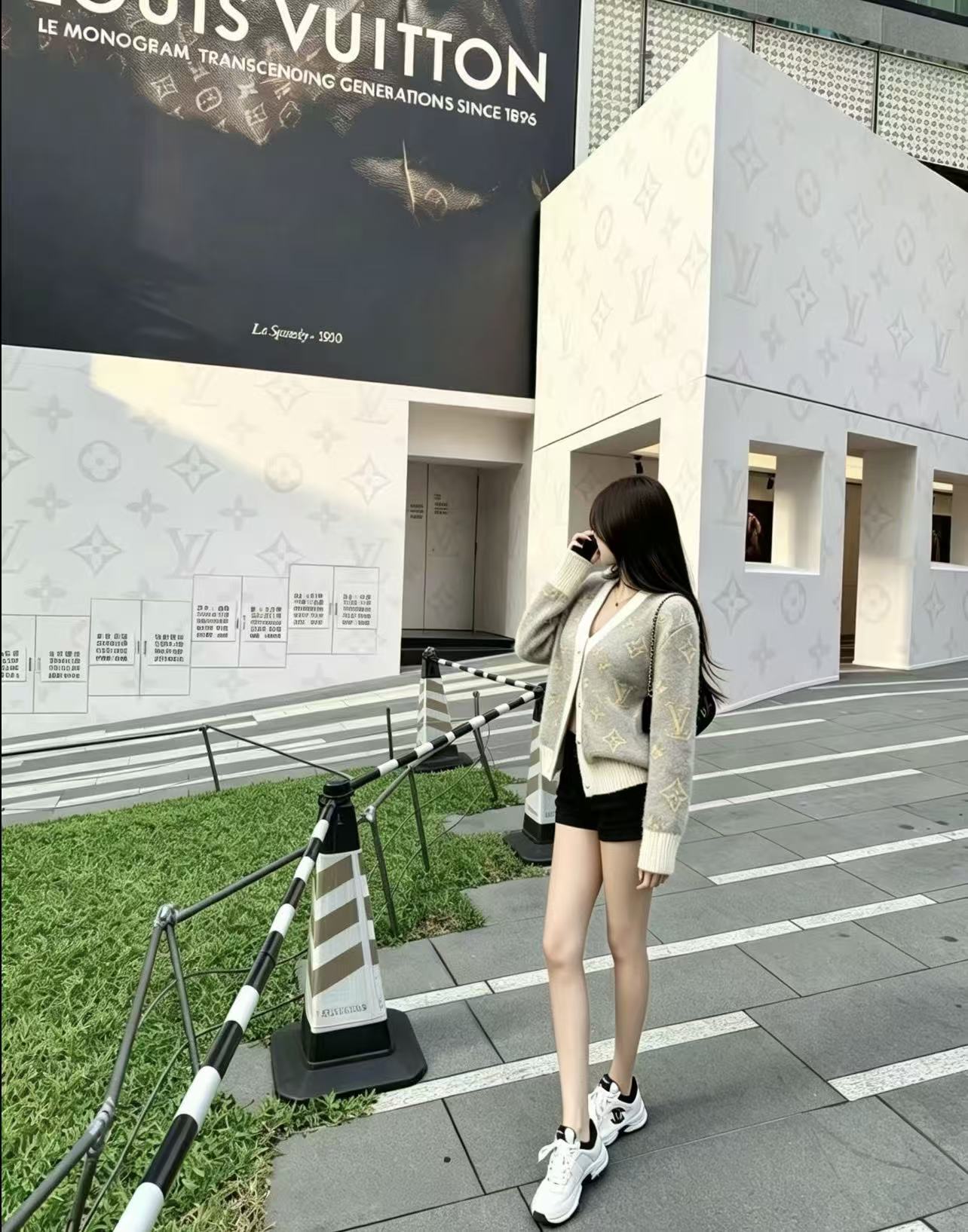 LV クローバー柄 ウールカーディガン【50％割引+送料無料】
