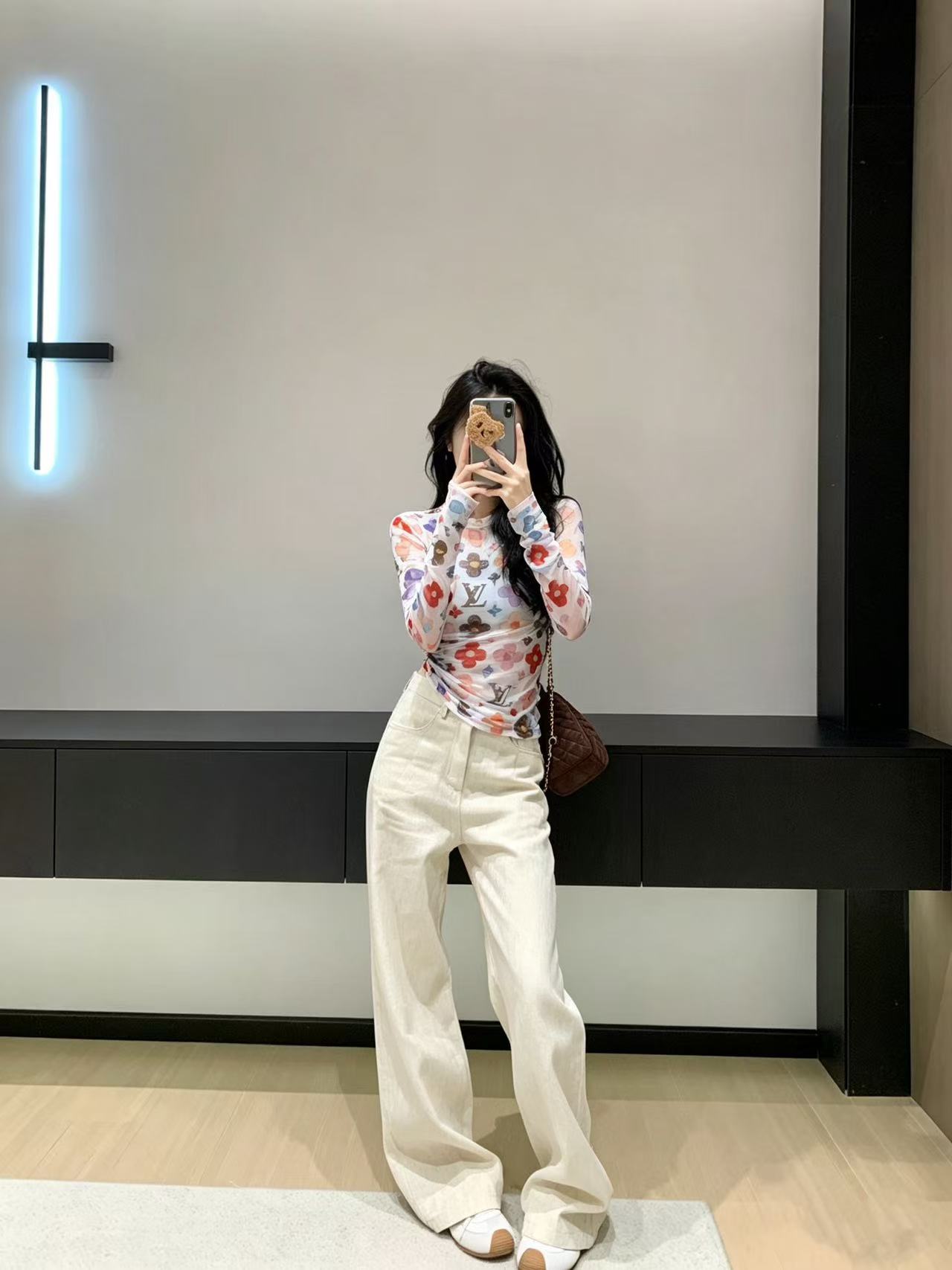 LVプリント長袖Tシャツ【50％割引+送料無料】