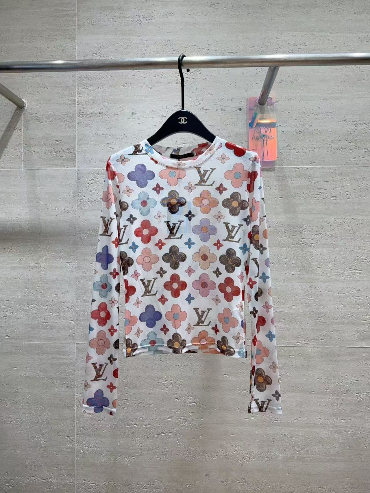 LVプリント長袖Tシャツ【50％割引+送料無料】