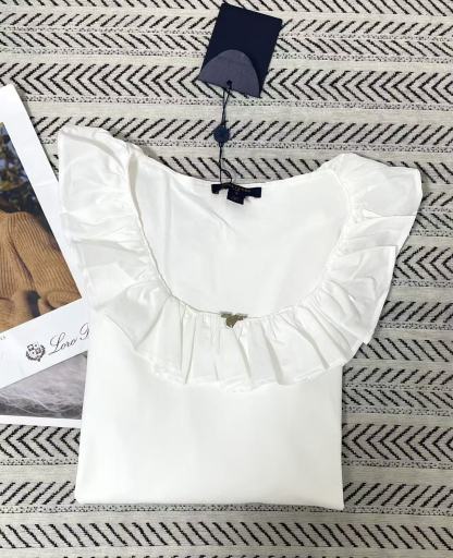 LV ラッフル付き長袖Tシャツ【50％割引+送料無料】