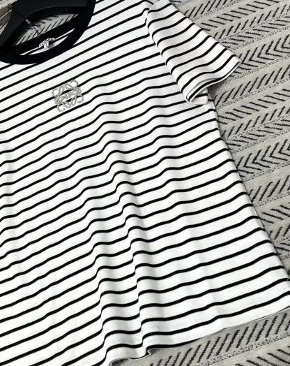 LOEWE ストライプ ロゴTシャツ【50％割引+送料無料】