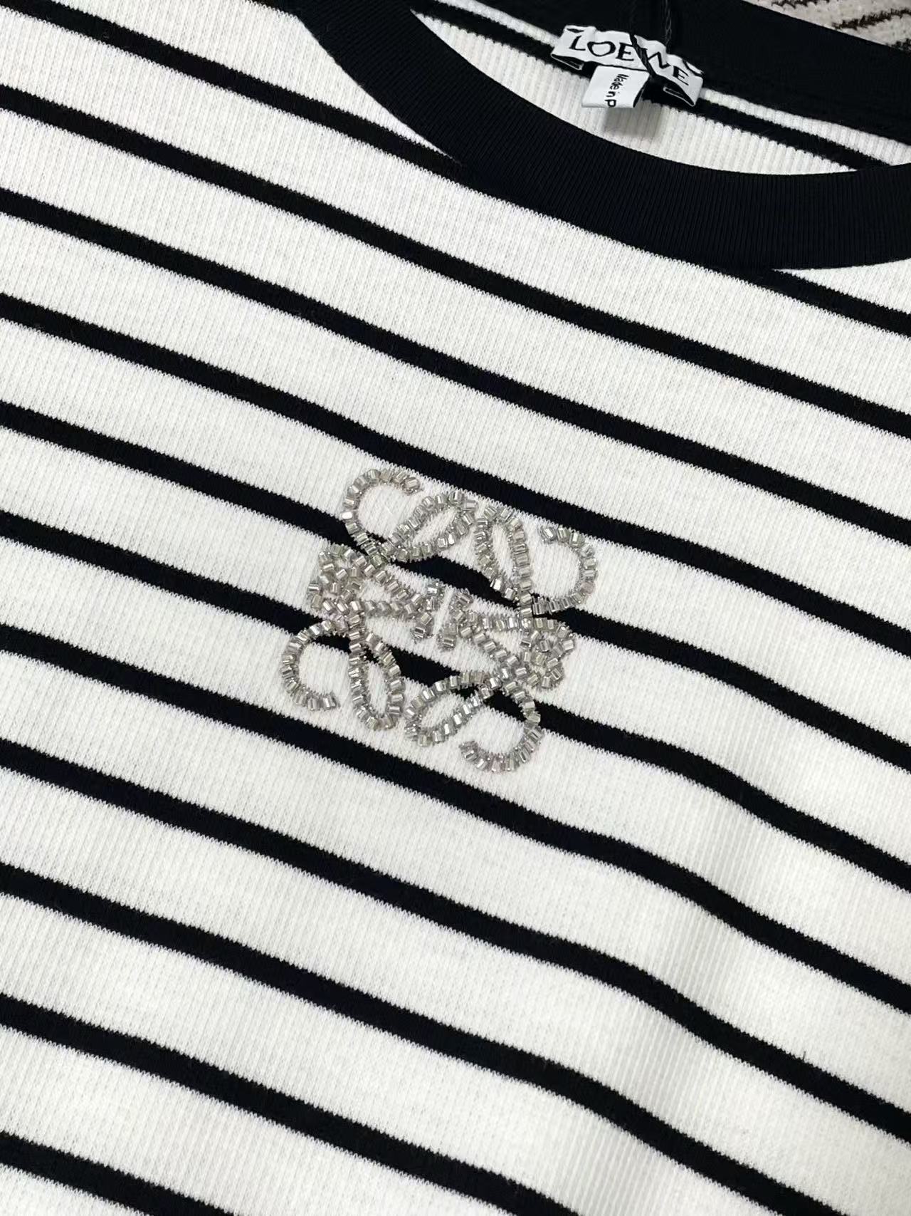 LOEWE ストライプ ロゴTシャツ【50％割引+送料無料】