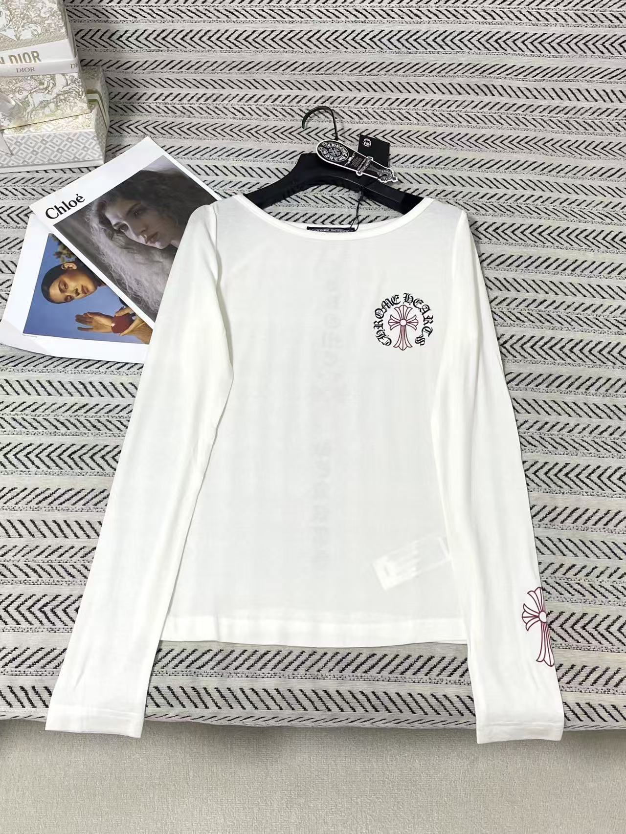 Chrome Hearts サンスクリット語長袖Tシャツ【50％割引+送料無料】