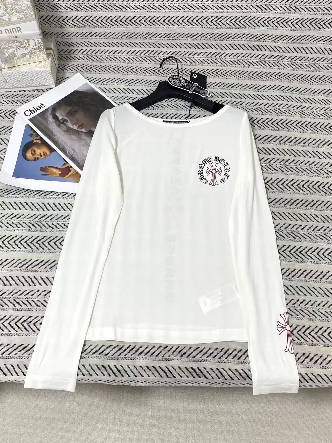 Chrome Hearts サンスクリット語長袖Tシャツ【50％割引+送料無料】