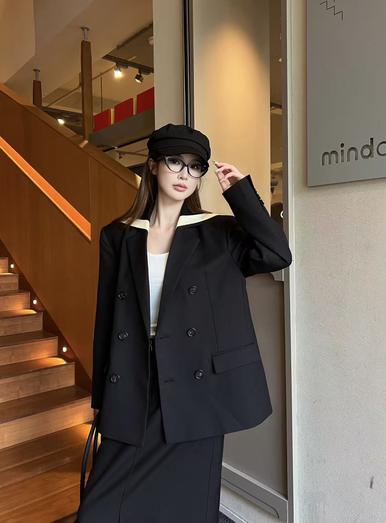 CHANE1 ダブルブレストスーツジャケット【50％割引+送料無料】