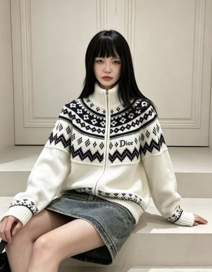 DIOR プリント入りウールカーディガン【50％割引+送料無料】