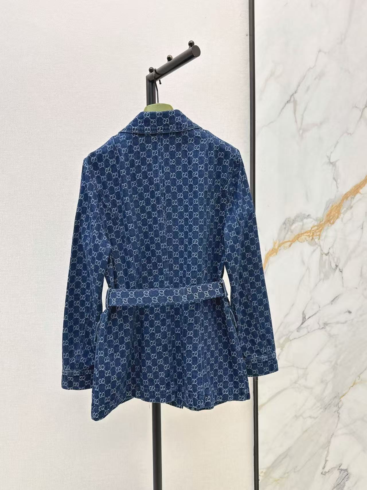 GUCCI ジャカード ロングデニムジャケット【50％割引+送料無料】