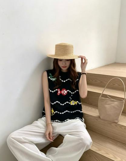 CHANEL ウェーブストライプ ウールベスト【50％割引+送料無料】