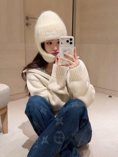 LV ラペル付きジップアップニットカーディガン【50％割引+送料無料】