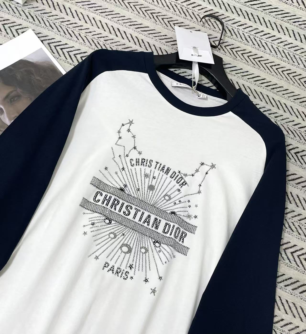 DIOR 五角星・ロゴ入り長袖Tシャツ【50％割引+送料無料】