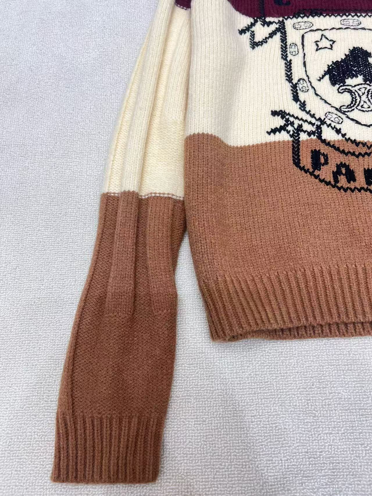 CEL1NE 刺繍入りカラーブロックセーター【50％割引+送料無料】
