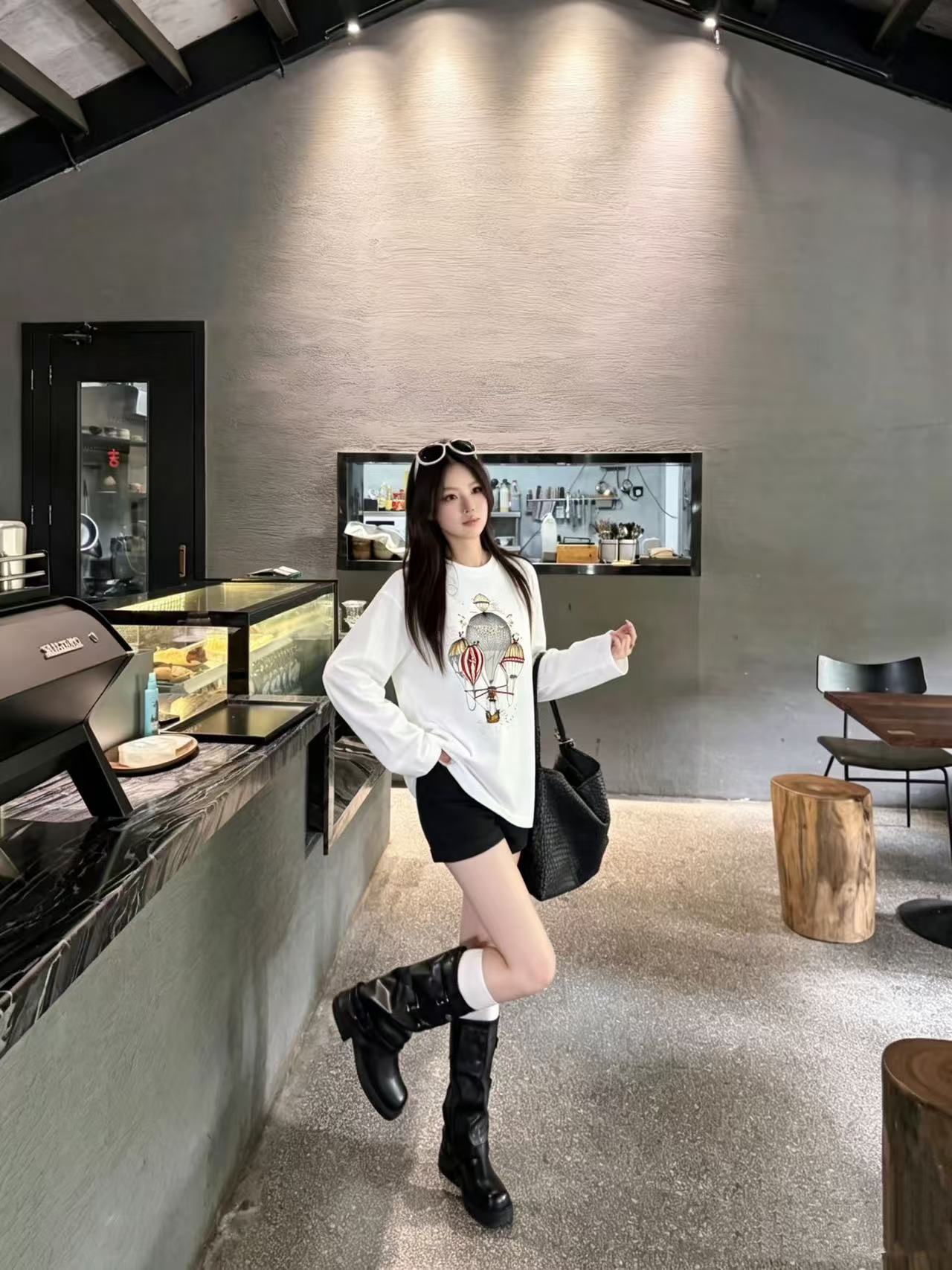 DIOR 熱気球＆レター 長袖Tシャツ【50％割引+送料無料】