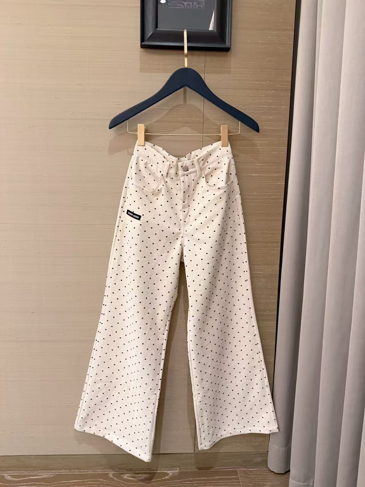 M1UM1U ドット柄カジュアルパンツ【50％割引+送料無料】