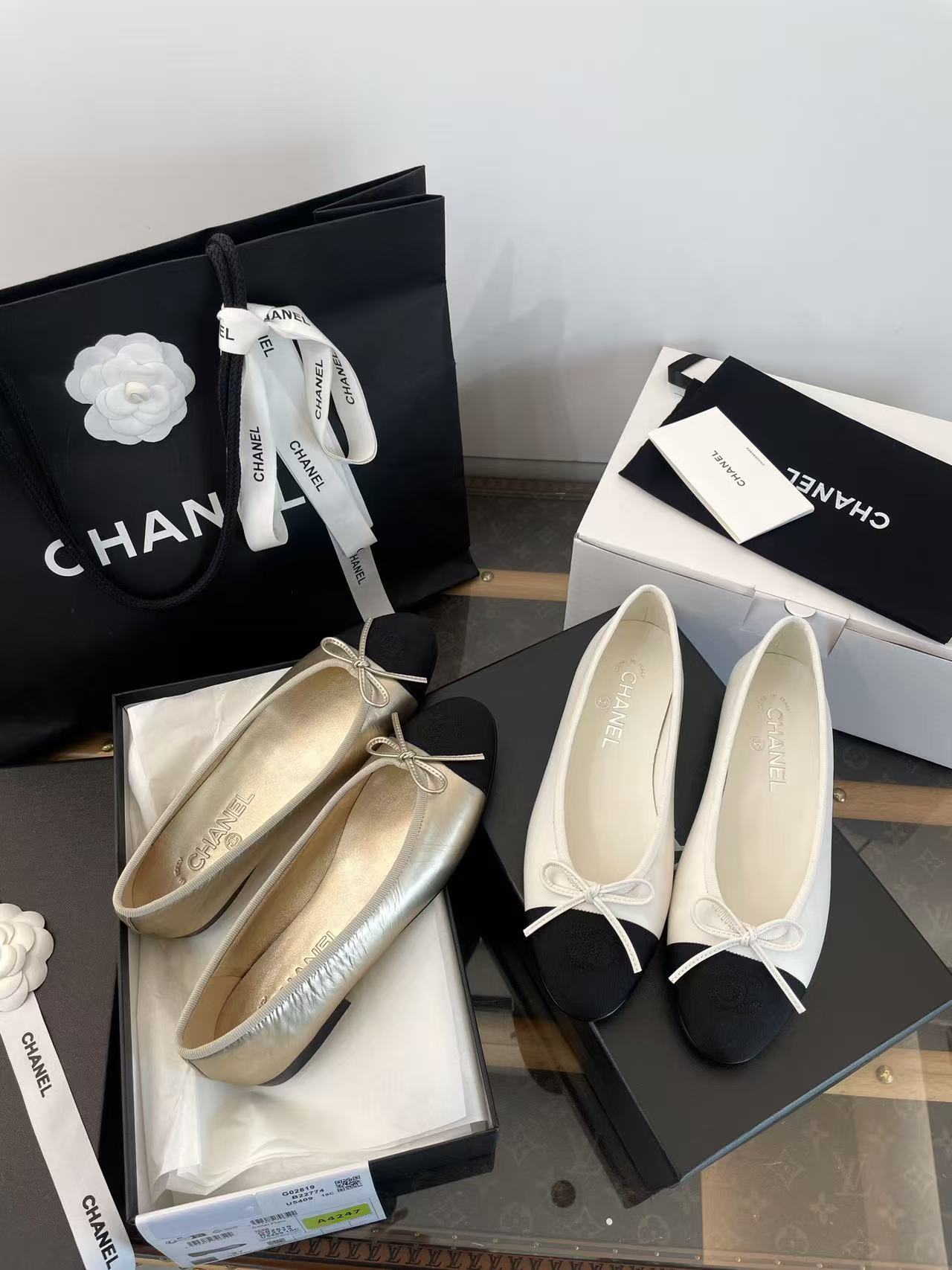 CHANE1 高品質ダブルCフラットシューズ【50％割引+送料無料】