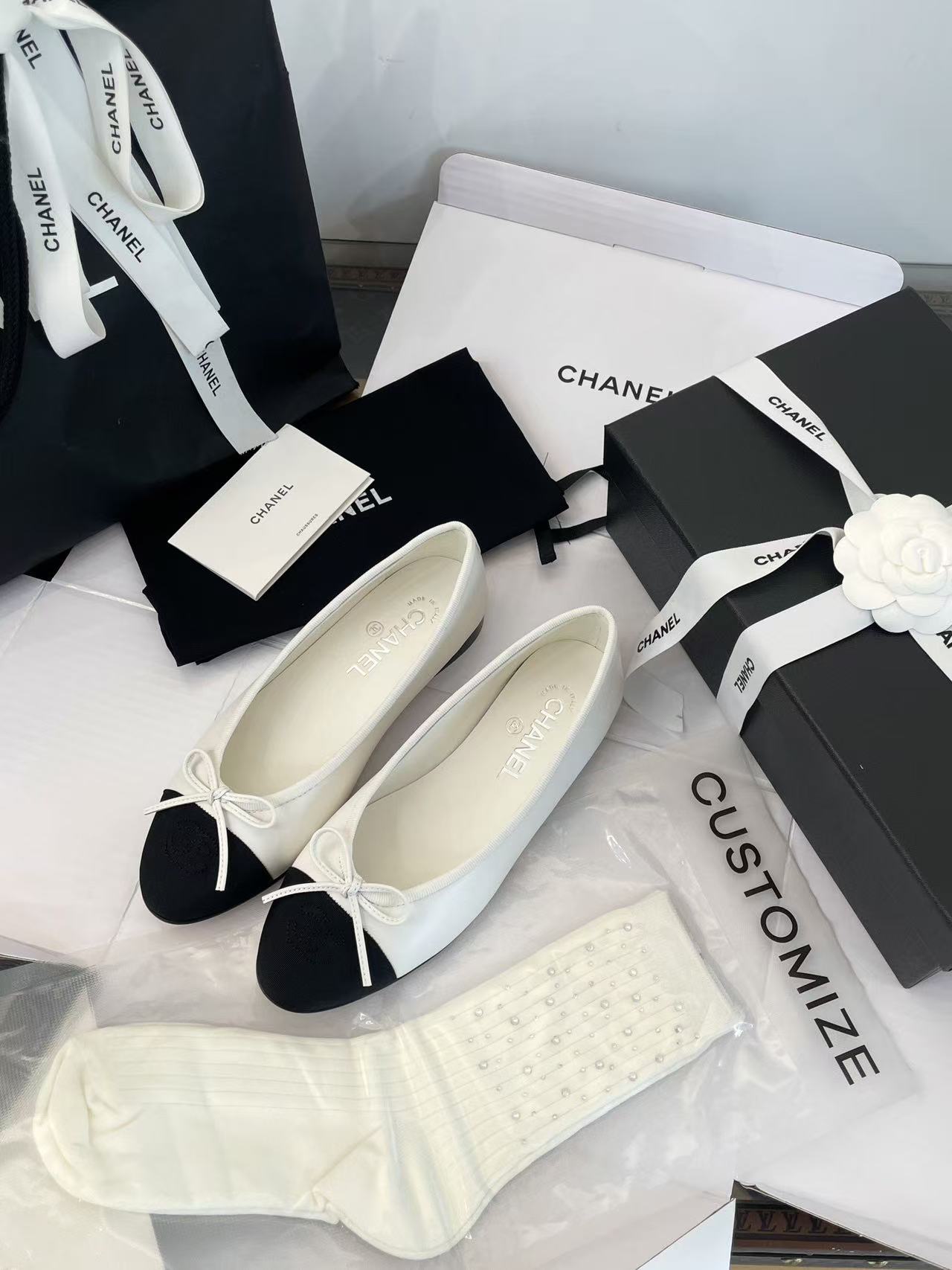 CHANE1 高品質ダブルCフラットシューズ【50％割引+送料無料】