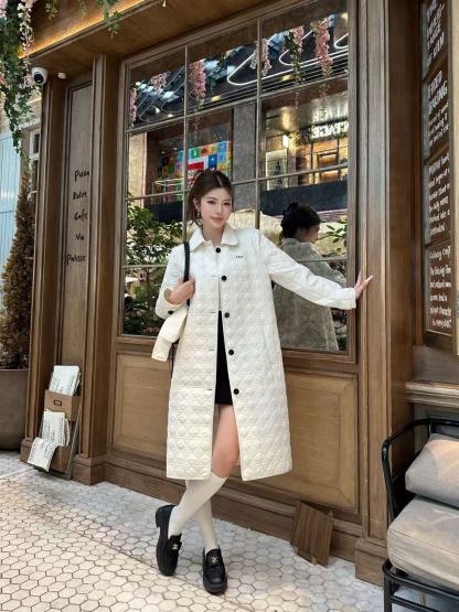 DIOR 格子柄レースアップロングコート【50％割引+送料無料】