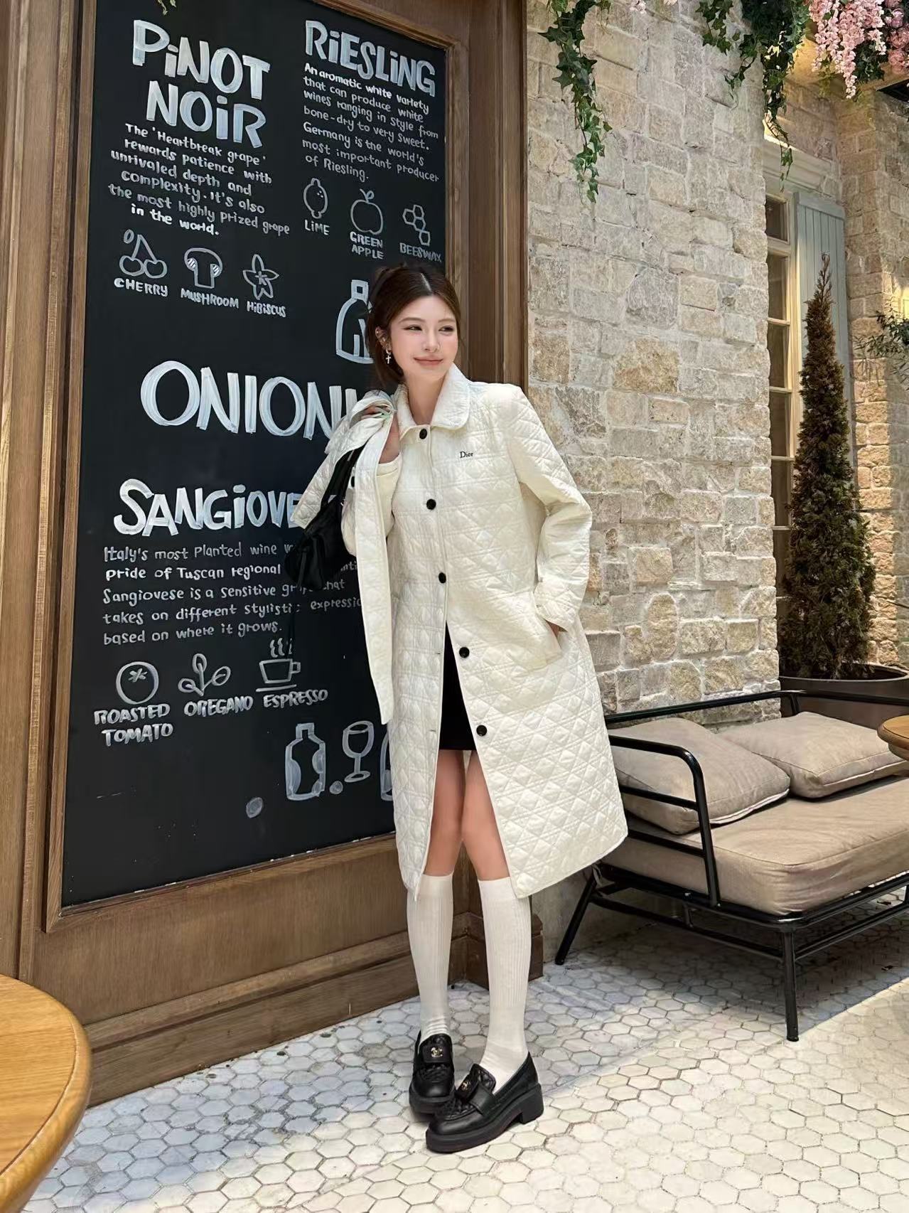 DIOR 格子柄レースアップロングコート【50％割引+送料無料】