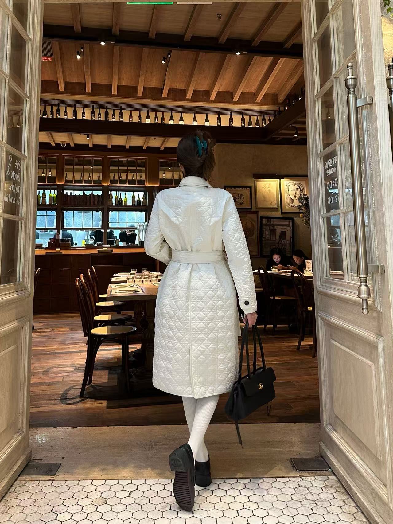 DIOR 格子柄レースアップロングコート【50％割引+送料無料】