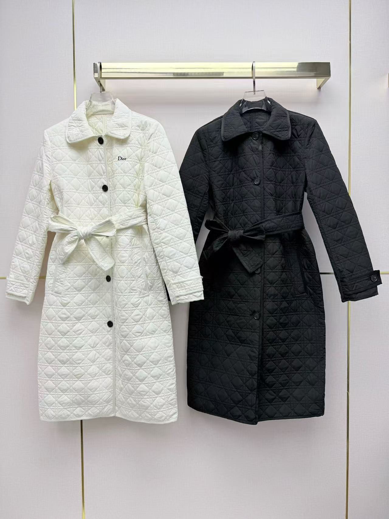 DIOR 格子柄レースアップロングコート【50％割引+送料無料】