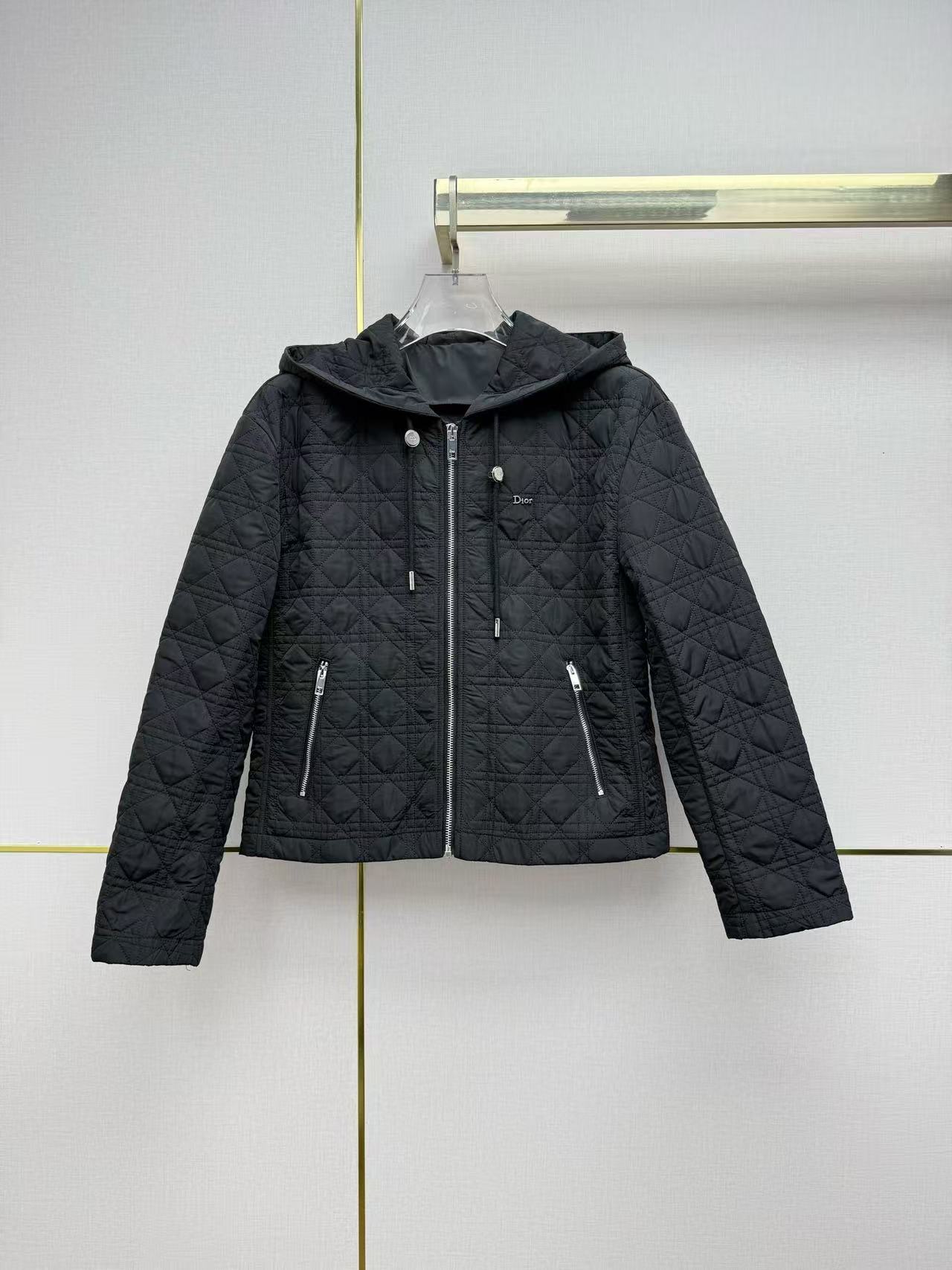 DIOR 格子柄フード付きショートジャケット【50％割引+送料無料】