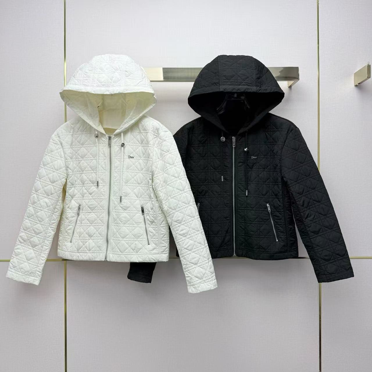 DIOR 格子柄フード付きショートジャケット【50％割引+送料無料】