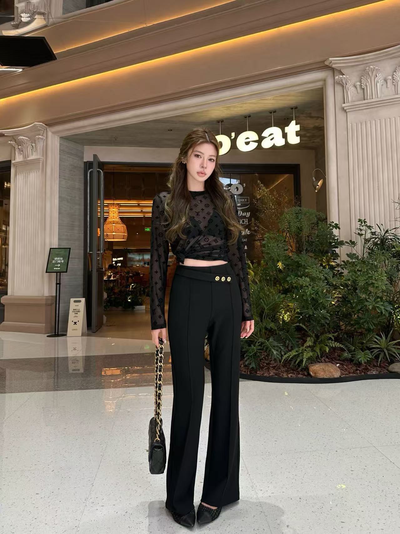 LV 透明Tシャツ＆ロングパンツ セットアップ【50％割引+送料無料】