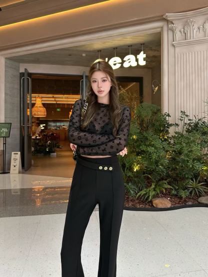 LV 透明Tシャツ＆ロングパンツ セットアップ【50％割引+送料無料】