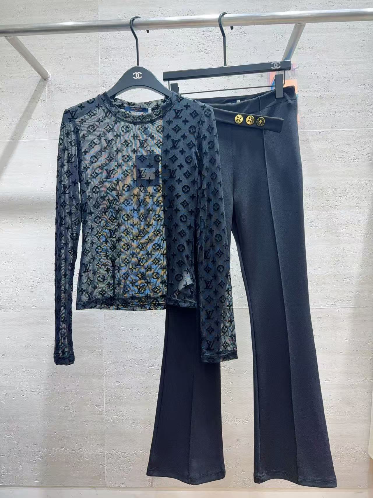 LV 透明Tシャツ＆ロングパンツ セットアップ【50％割引+送料無料】