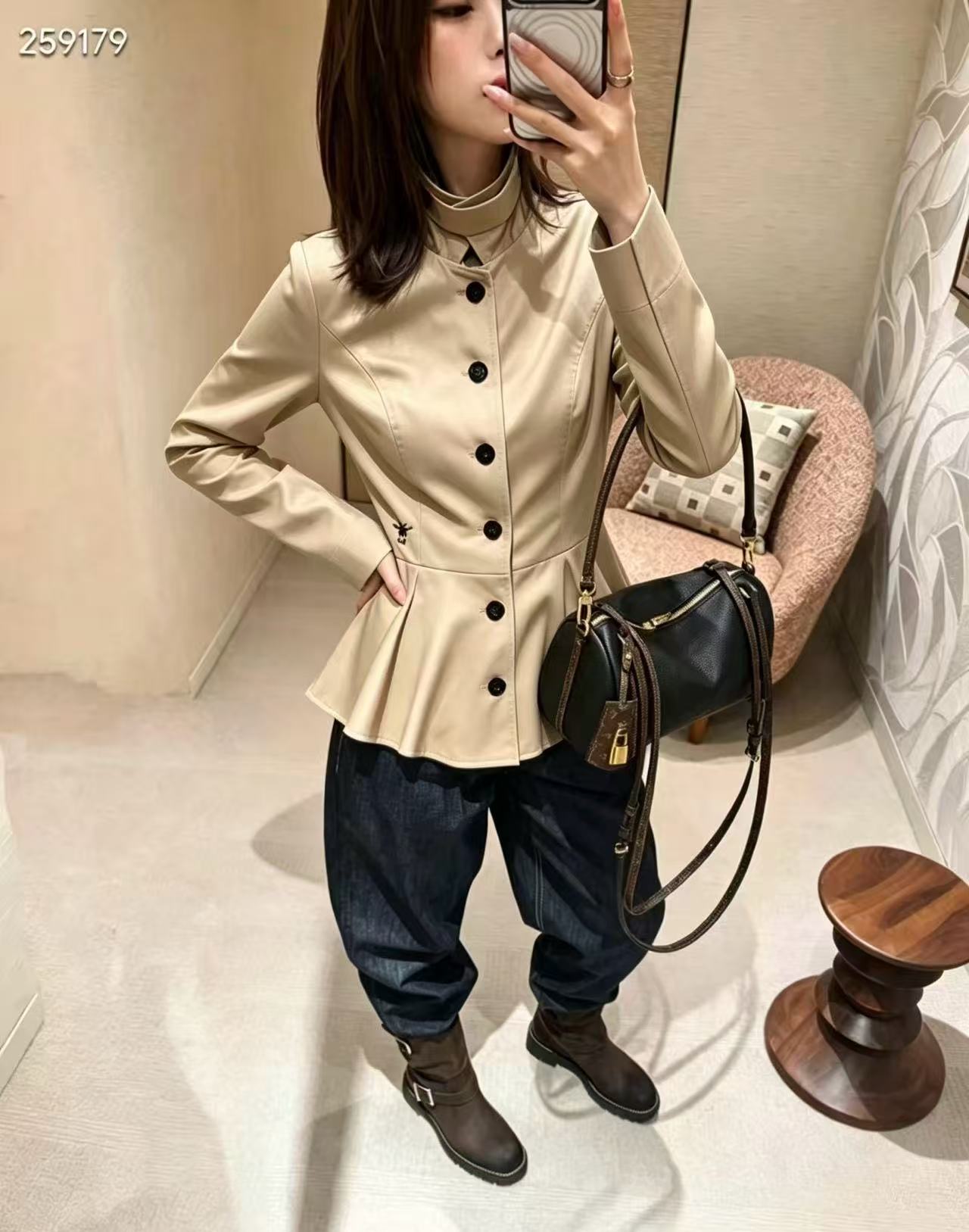 DIOR シングルボタン・ラッフルシャツ【50％割引+送料無料】