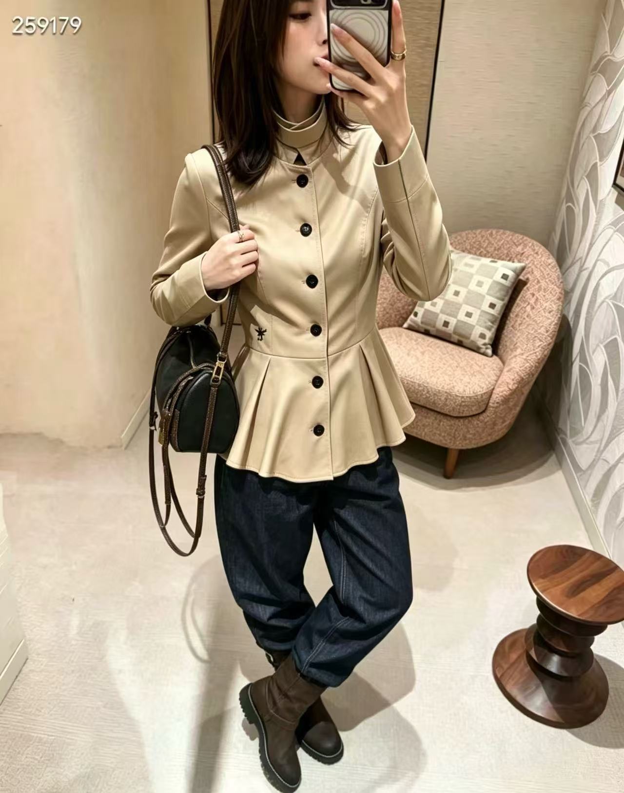 DIOR シングルボタン・ラッフルシャツ【50％割引+送料無料】