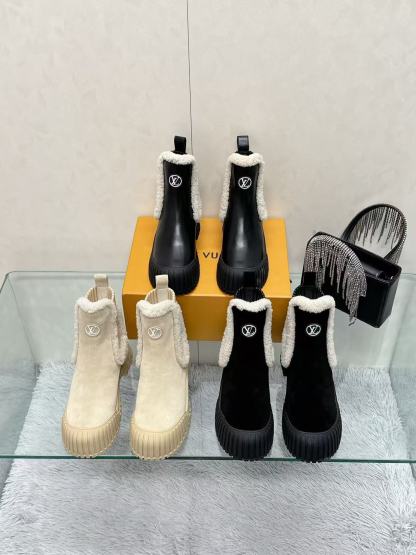 LV ハイクオリティ・ウールショートブーツ【50％割引+送料無料】