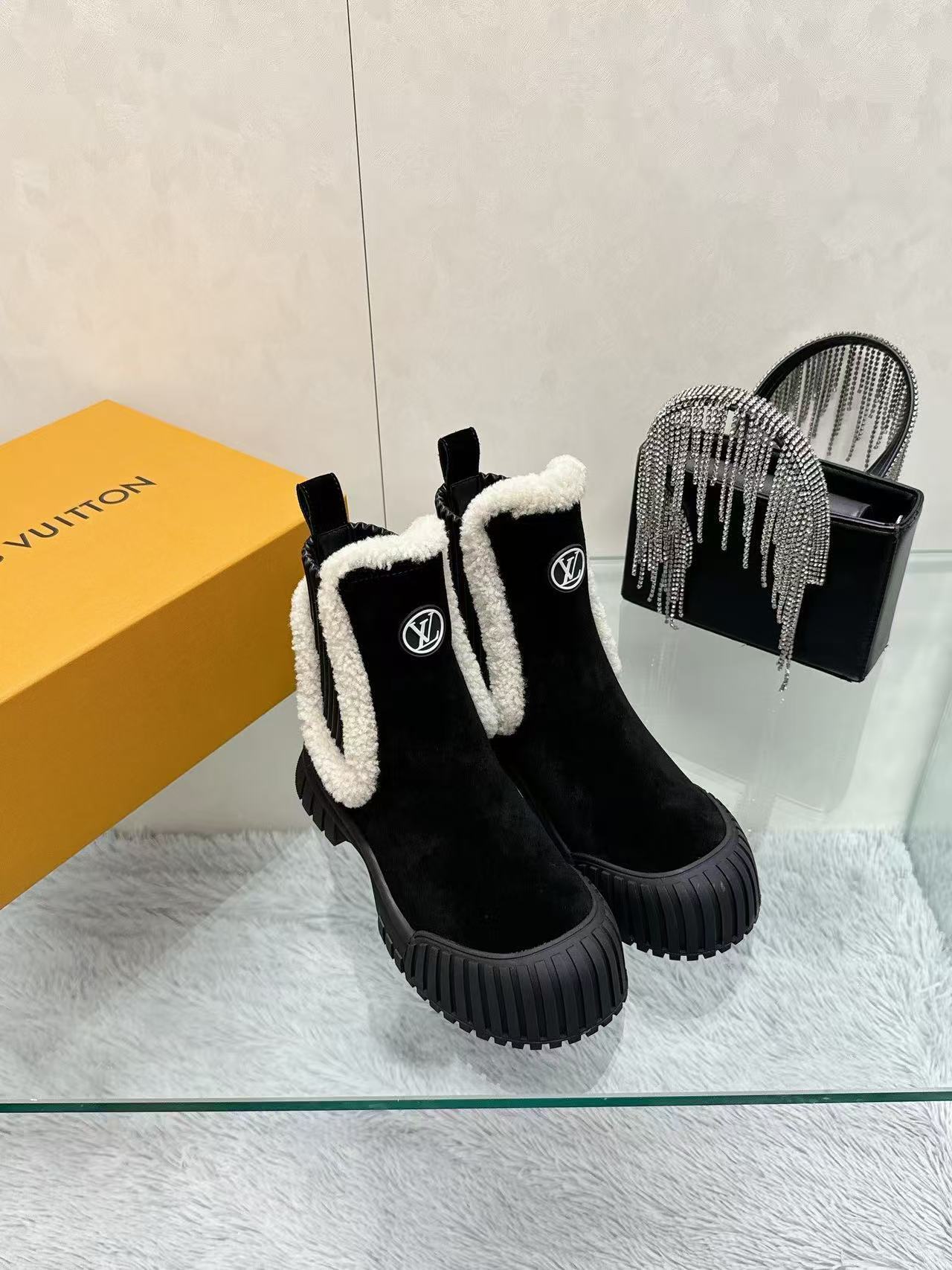 LV ハイクオリティ・ウールショートブーツ【50％割引+送料無料】