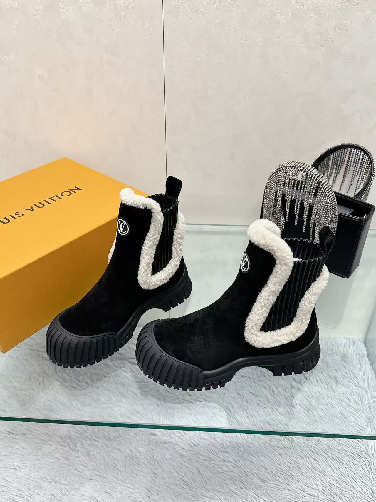 LV ハイクオリティ・ウールショートブーツ【50％割引+送料無料】