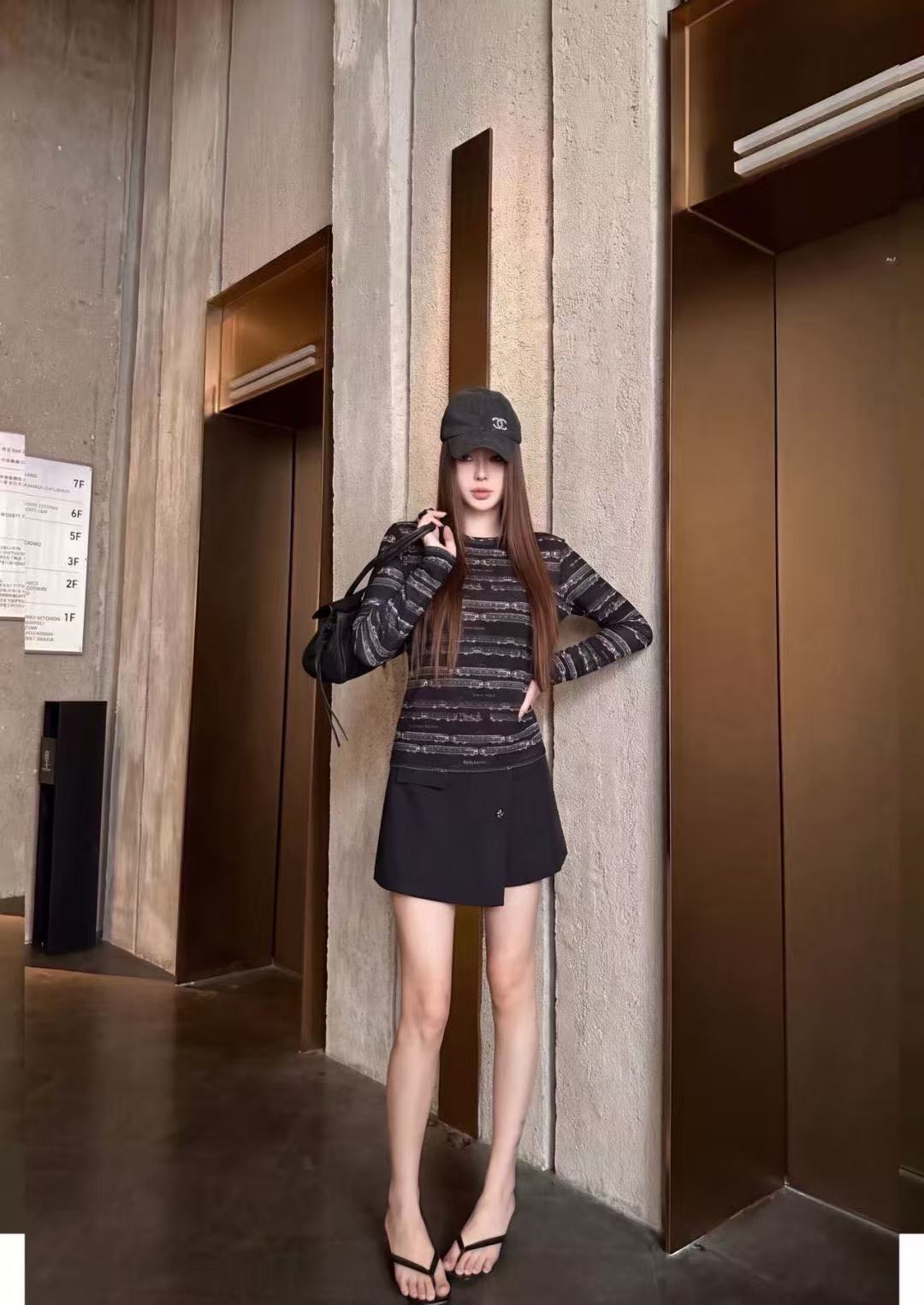 LVプリント長袖Tシャツ【50％割引+送料無料】
