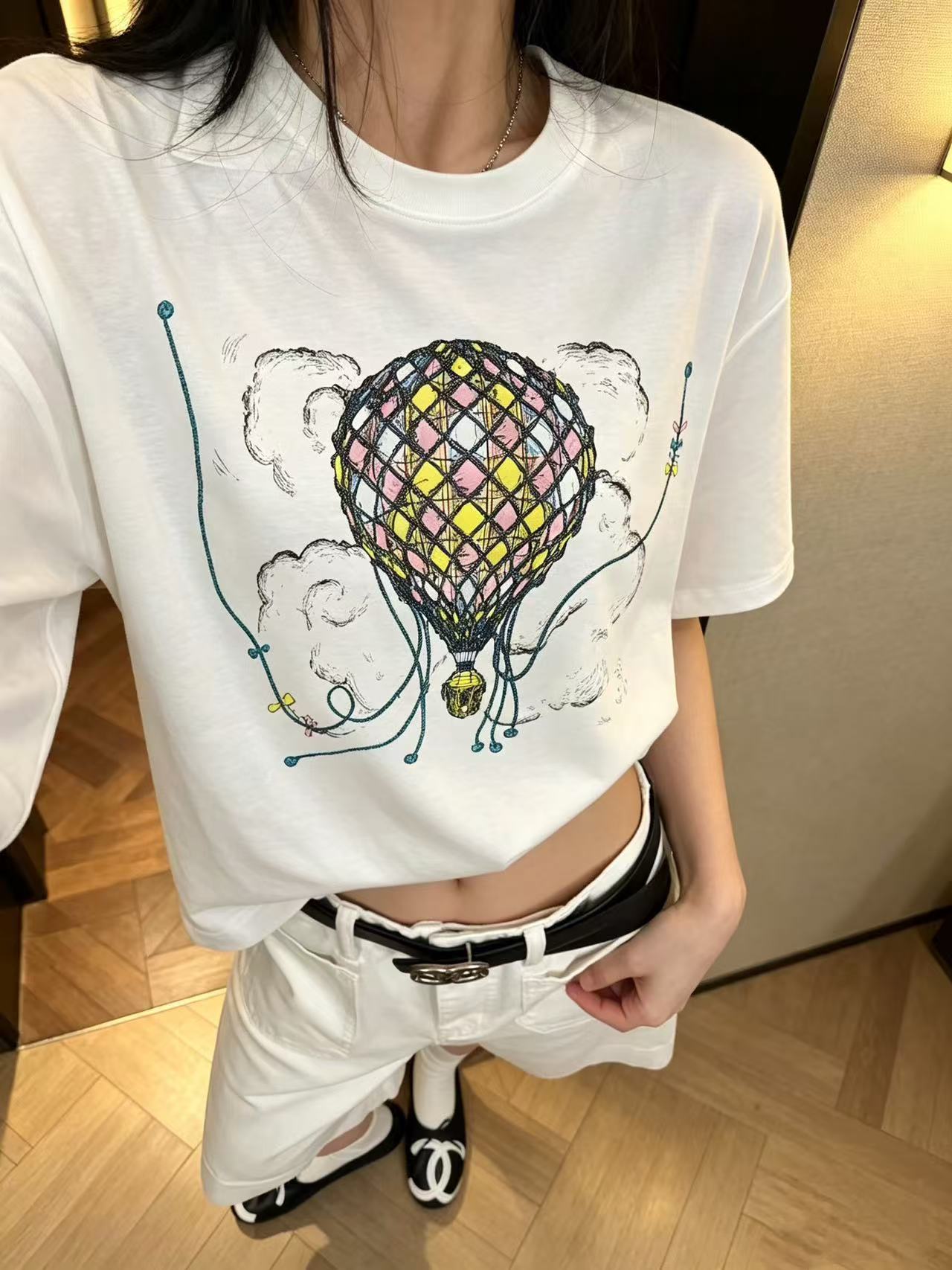 DI0R熱気球プリントTシャツ【50％割引+送料無料】