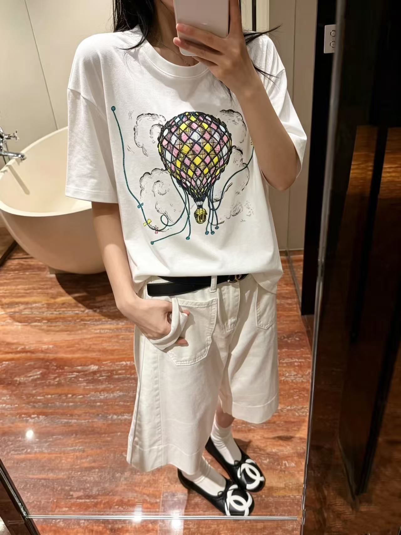 DI0R熱気球プリントTシャツ【50％割引+送料無料】